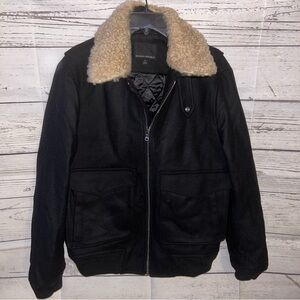 Banana Republic Black Jacket with Tan Collar